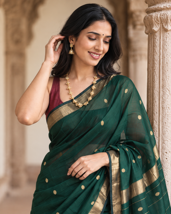 Green and Pink Banarasi Saree