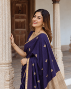 Aarohi Royal Purple Silk Saree