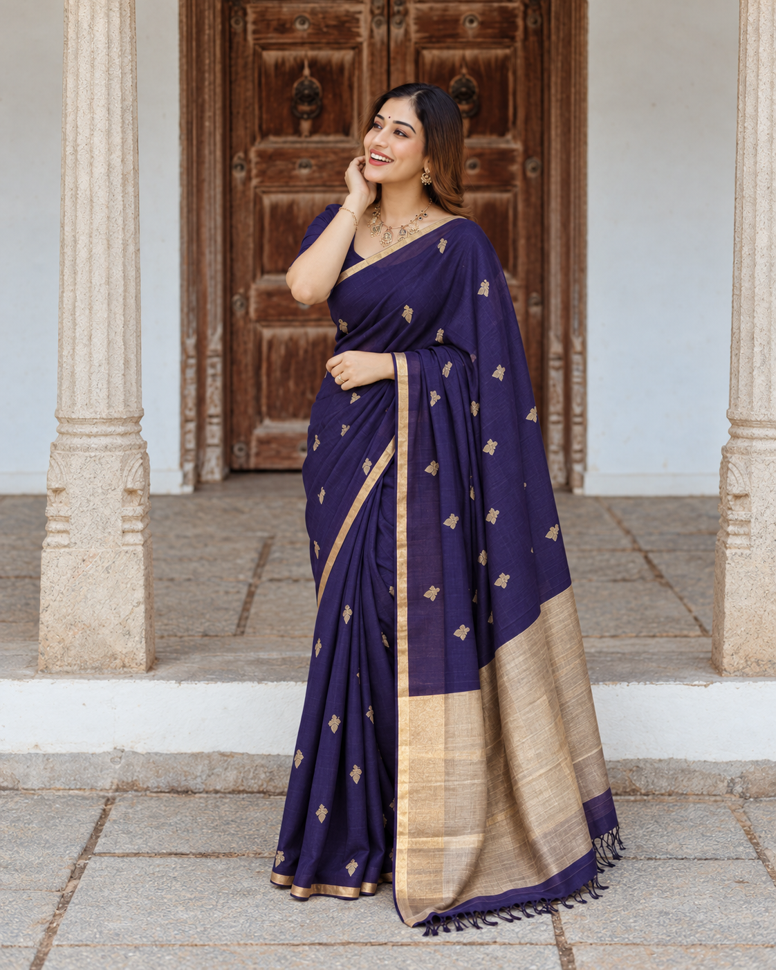 Aarohi Royal Purple Silk Saree