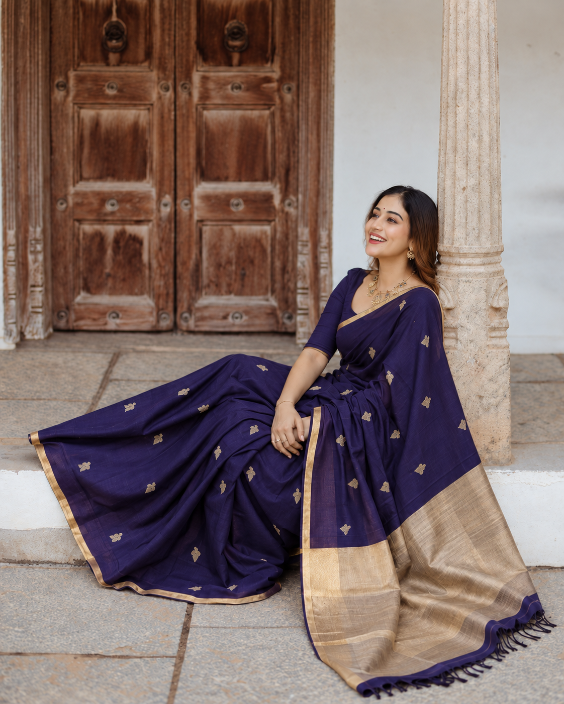 Aarohi Royal Purple Silk Saree