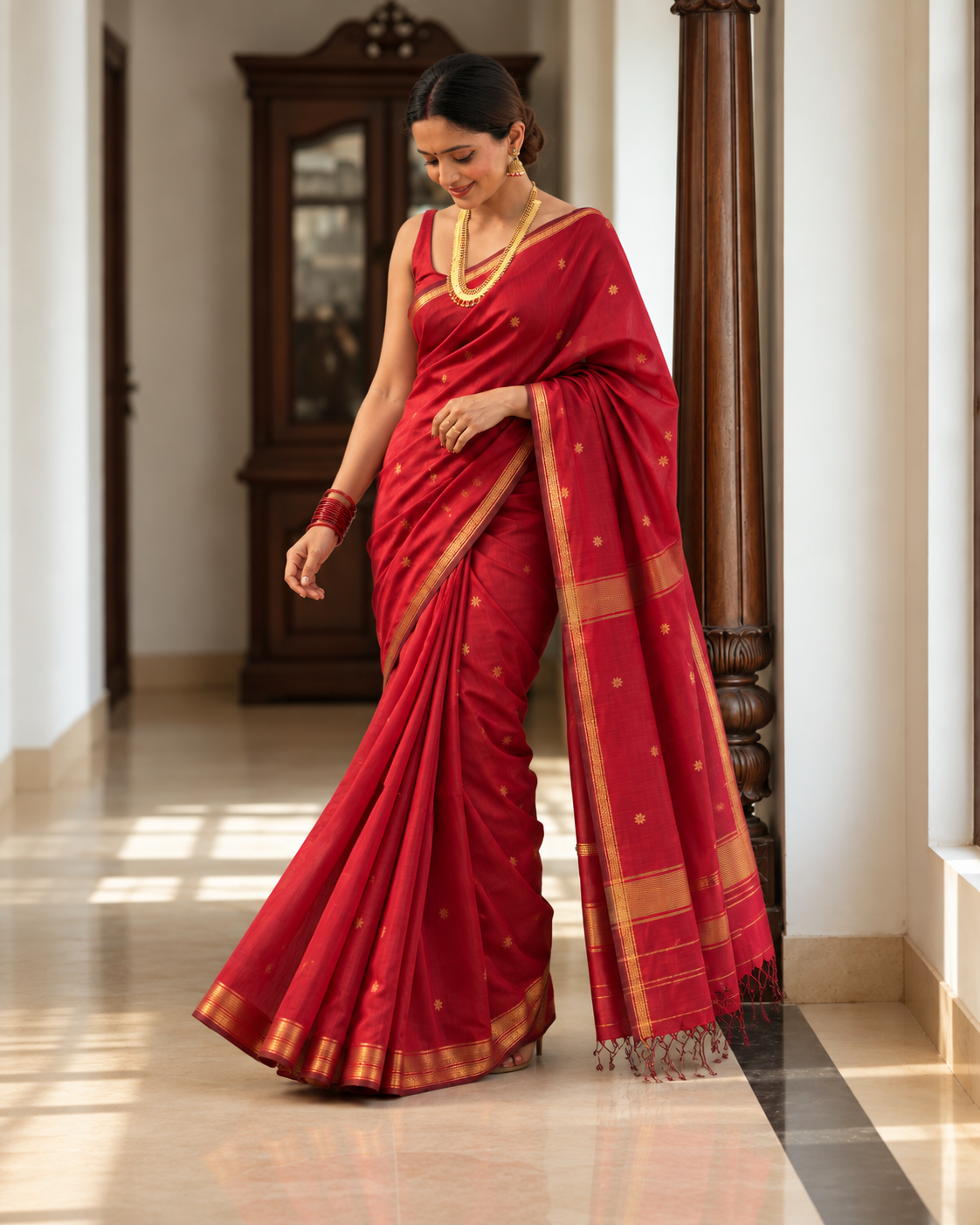 Ruhani Ruby Red Silk Saree