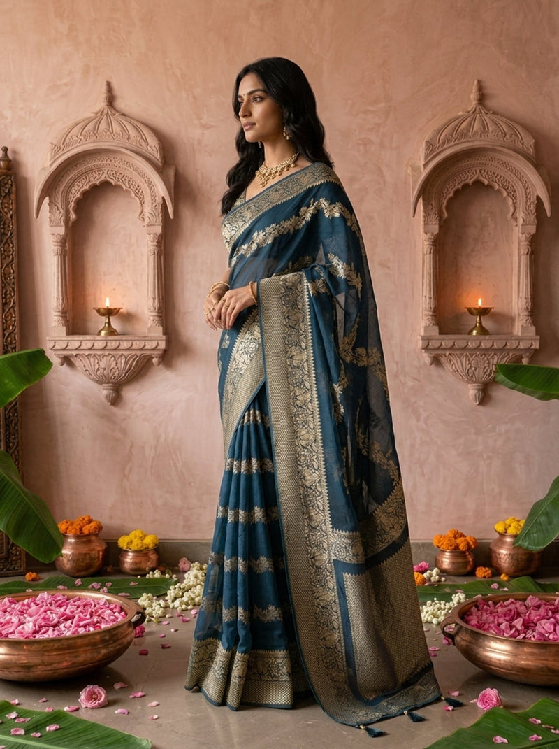 Peacock Banaras Weaved Saree
